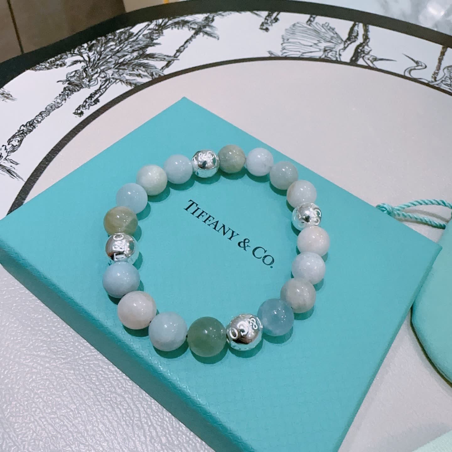 Tiffany & Co. Blue Agate Bead Bracelet